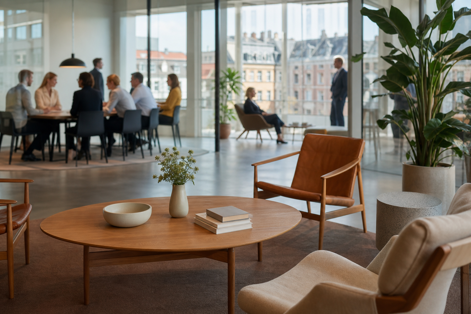 Modern Danish professional services office with natural daylight and collaborative spaces